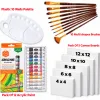 28 Pcs/Set Value Pack For Artist - Canvases, Acrylic Paints 6ml, Multi Shape Brushes And Large Mixing Pallate