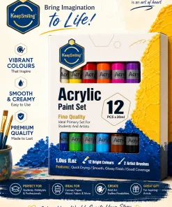 Keep Smiling Acrylic Paints 12 Colors 30ml Tubes